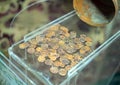 Coins `Girei` of 1577, an exhibit of the Azov Historical and Archaeological Museum
