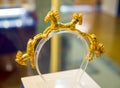 Golden bracelet with horse figures, the exhibition `Gold of the Scythians` of the Azov Historical Mu