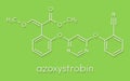 Azoxystrobin fungicide molecule. Skeletal formula.