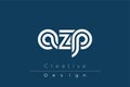 AZP Creative Unique Modern Letter Logo Design Royalty Free Stock Photo