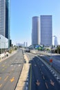 Azrieli shopping center in Tel Aviv, Israel. Azrieli mall together with three tall office buildig