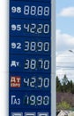 AZS. The price of gasoline at the gas station. Royalty Free Stock Photo