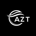 AZT letter logo design on black background. AZT creative circle letter logo concept. AZT letter design.AZT letter logo design on Royalty Free Stock Photo