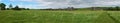 Aztalan state park wisconsin panorama ancient native American mounds and wooden pillars