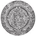 Aztec calendar. Set of Aztec labels and elements. Vector set illustration template tattoo. Royalty Free Stock Photo