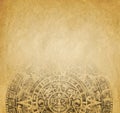 Aztec calendar on old paper Royalty Free Stock Photo