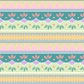 Aztec colorful seamless pattern with ethnic tribal motif bohemian asian stripes hand drawn handmade design for fashion textile Royalty Free Stock Photo