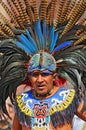 An Aztec dancer during a ceremony in the Zocalo in Mexico City Royalty Free Stock Photo