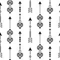 Aztec ethnic arrow ornament seamless vector pattern. Royalty Free Stock Photo