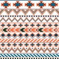 Aztec ethnic seamless pattern, tribal pink and orange background.