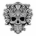 Aztec Face Mask Vector Illustration. Ancient Mayan Mask