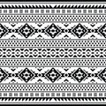 Aztec geometric seamless ethnic pattern. Folk monochrome style. Template print for textile and decorative. Royalty Free Stock Photo