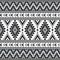 Aztec geometric seamless ethnic pattern. Folk monochrome style. Template print for textile. Royalty Free Stock Photo