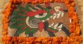 Aztec God Quetzalcoatl made of seeds in tepoztlan, morelos,   II Royalty Free Stock Photo
