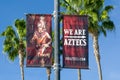 Aztec Mascot Banner on the Campus of San Diego State University Royalty Free Stock Photo