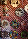 Aztec mayan calendar wooden handcrafts Mexico Royalty Free Stock Photo