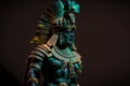 Aztec or mayan warrior bronze statue Royalty Free Stock Photo