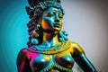 Aztec or mayan warrior bronze statue Royalty Free Stock Photo