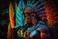 Aztec or mayan warrior bronze statue Royalty Free Stock Photo