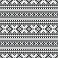 Aztec Navajo tribal geometric vector background. Seamless native ethnic pattern. Black and white colors. Royalty Free Stock Photo