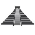 Aztec pyramid icon isolated on whit. Mayan landmark in Mexico