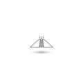 Aztec pyramid line icon with shadow