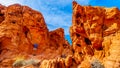 Aztec sandstone rock formations in the Valley of Fire State Park in Nevada, USA