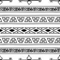 Aztec seamless pattern with black and white tribal hand drawn multicolor background. Ethnic drawing symbol vector illustration for Royalty Free Stock Photo