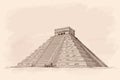 Aztec Stone Pyramid. Royalty Free Stock Photo
