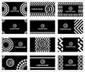 Aztec style black and white business card Royalty Free Stock Photo