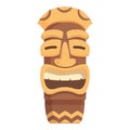 Aztec totem icon cartoon vector. Statue maya ancient