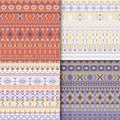 African, tribal ethnic motifs geometric patterns set.