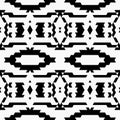 Aztec tribal seamless black pattern