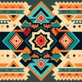 Aztec tribal seamless pattern. Ethnic geometric background. Royalty Free Stock Photo