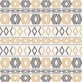 Aztec tribal seamless pattern with geometric shapes