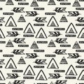 Aztec tribal seamless pattern vector illustration ready for fashion textile print Royalty Free Stock Photo