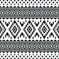 Aztec tribal seamless vector pattern. Abstract ethnic geometric pixel pattern. Black and white colors.