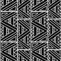 Aztec tribal with triangle abstract black and white colors seamless pattern vector illustration ready for fashion textile print Royalty Free Stock Photo