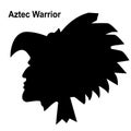 Aztec Tribal warrior. Vector illustration Ethnic warrior black silhouette isolated on white for design