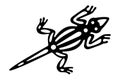 Lizard symbol of ancient Mexico, Aztec clay stamp motif, showing Cuetzpalin Royalty Free Stock Photo