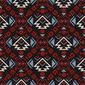 Aztecs seamless pattern. Tribal ethnic ornament. Geometric abstract background