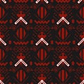 Aztecs seamless pattern. Tribal ethnic ornament. Geometric abstract background