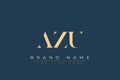AZU abstract letter logo design Royalty Free Stock Photo