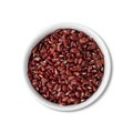 Azuki beans in a bowl isolated over white background Royalty Free Stock Photo