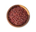 Azuki beans in a bowl isolated over white background Royalty Free Stock Photo