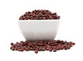 Azuki beans red beans on wood cup isolated Royalty Free Stock Photo