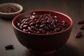 Azuki japan red beans in a bowl, AI generated Royalty Free Stock Photo