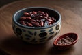 Azuki japan red beans in a bowl, AI generated Royalty Free Stock Photo