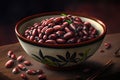 Azuki japan red beans in a bowl, AI generated Royalty Free Stock Photo