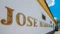 Azulejo decorated sign to Jose Maria da Fonseca winery in Azeitao, Setubal, Portugal, famous for its vineyards